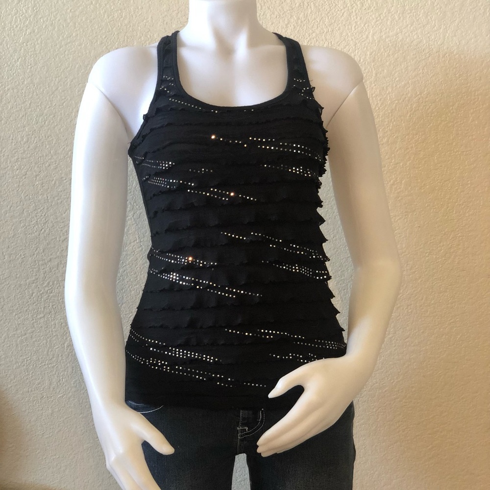 Black detailed Tank Top